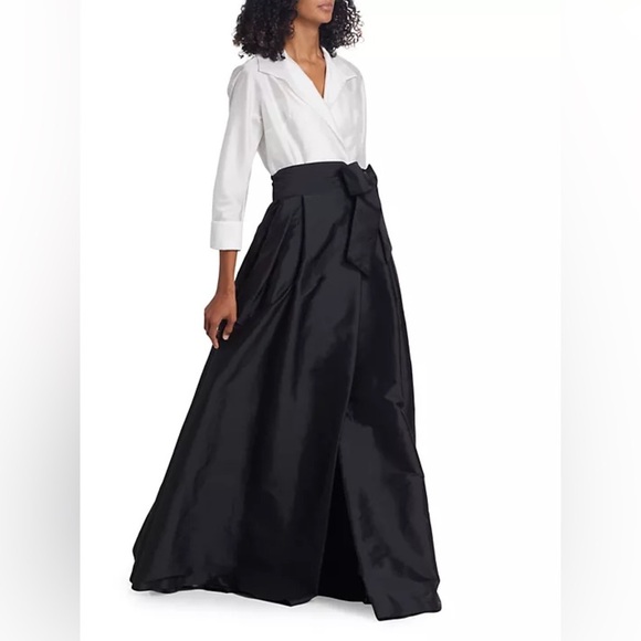 Teri Jon by Rickie Freeman
Taffeta Two-Tone Shirt Gown - Picture 3 of 14